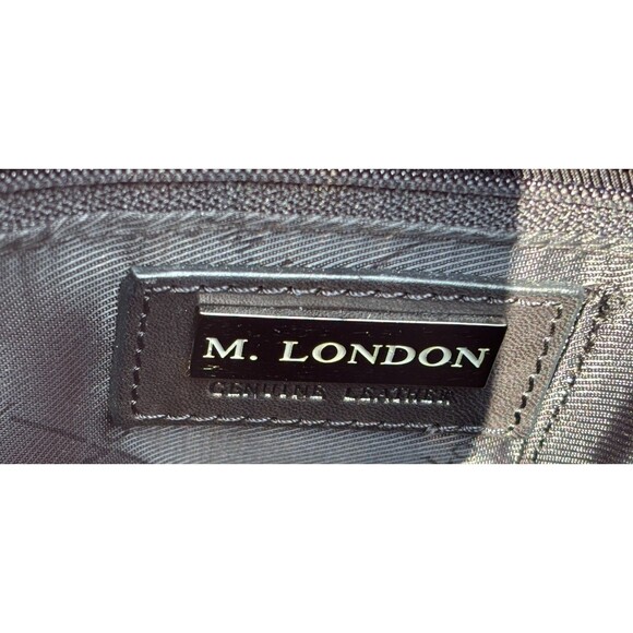 M London Red Leather Snakeskin Like Embossed Leather Purse Tote Signature Lining - Picture 12 of 16